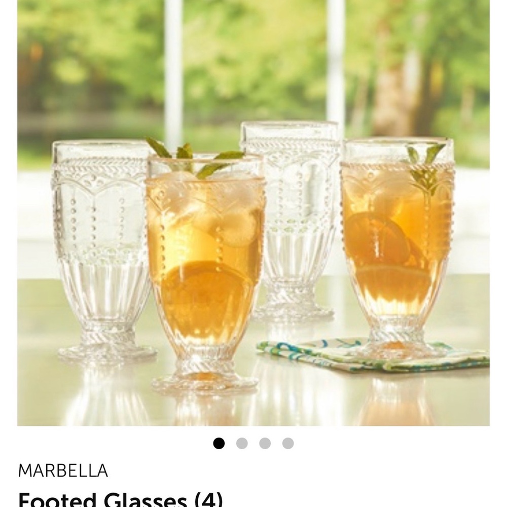 MARELLA Elegant Clear Footed Glasses Set